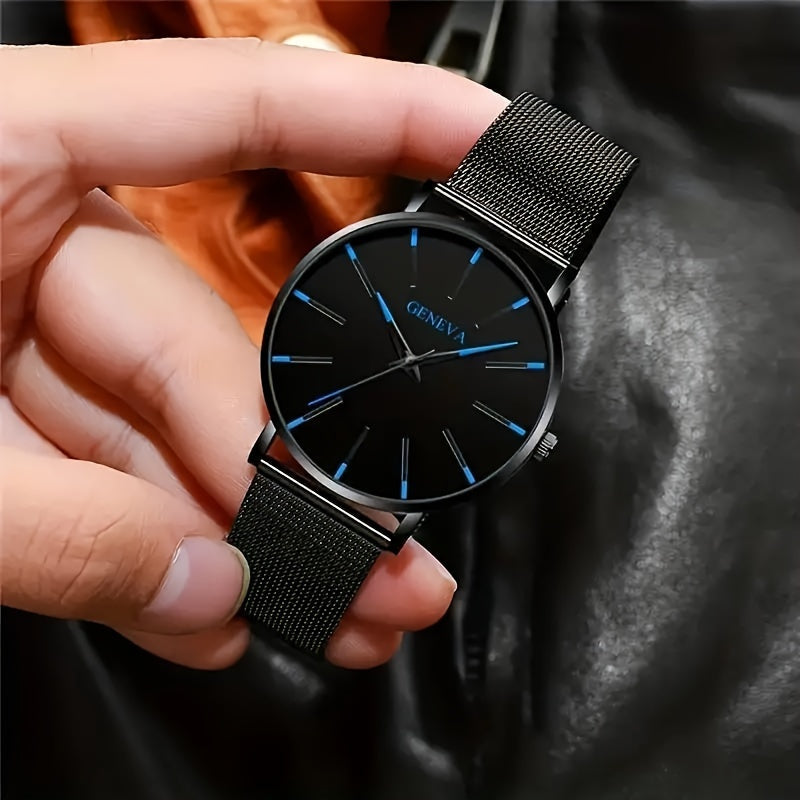 Elegante Herrenarmbanduhr – Flache Edelstahl Quarzuhr mit Präzision und Stil 2