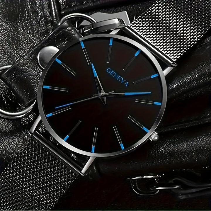 Elegante Herrenarmbanduhr – Flache Edelstahl Quarzuhr mit Präzision und Stil 3