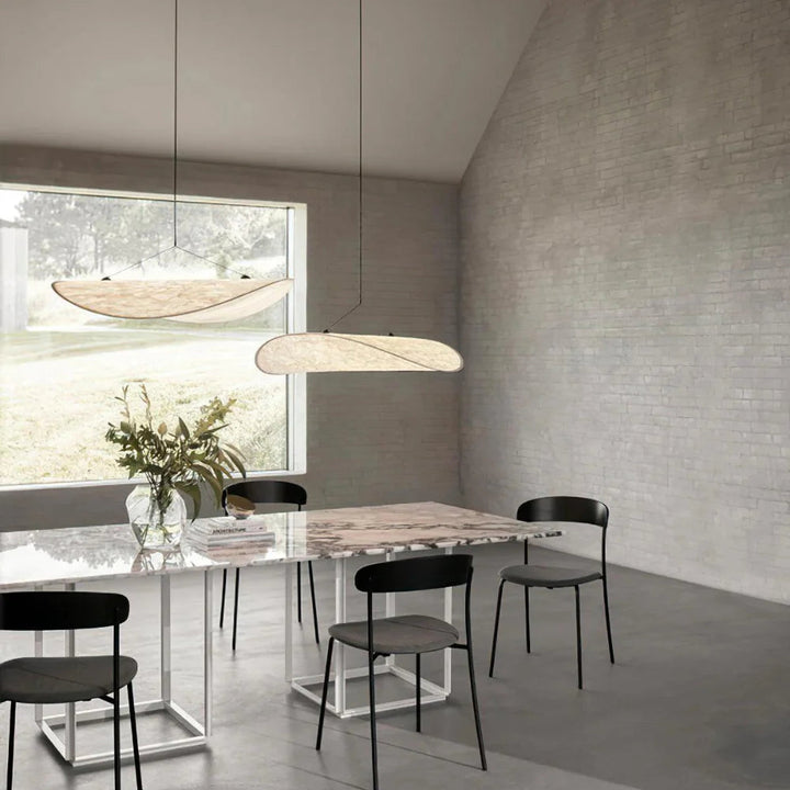 Elegante Japandi Hanglampe aus Seide und Metall – Dimmbar mit LED-Technologie 6
