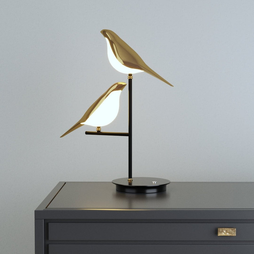 Elegante LED Tischlampe im Vogel-Design – Energiesparende Tischleuchte für Wohnzimmer und Schlafzimmer 0