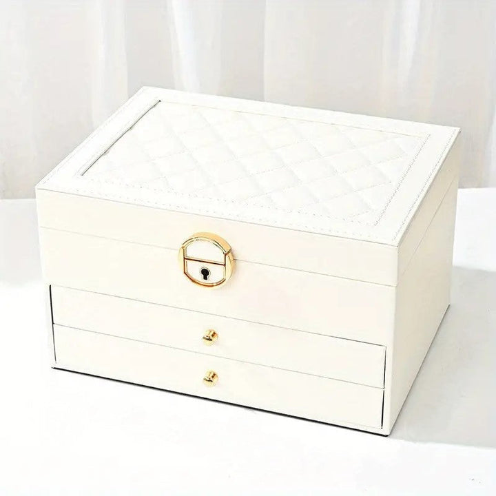 Elegante Leder Schmuckkästchen Damen mit Mehreren Schichten zur Optimalen Organisation 1