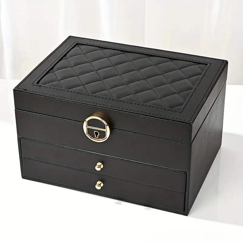 Elegante Leder Schmuckkästchen Damen mit Mehreren Schichten zur Optimalen Organisation 3