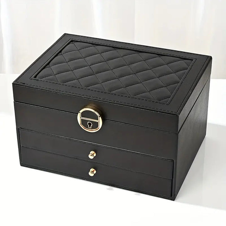 Elegante Leder Schmuckkästchen Damen mit Mehreren Schichten zur Optimalen Organisation 3