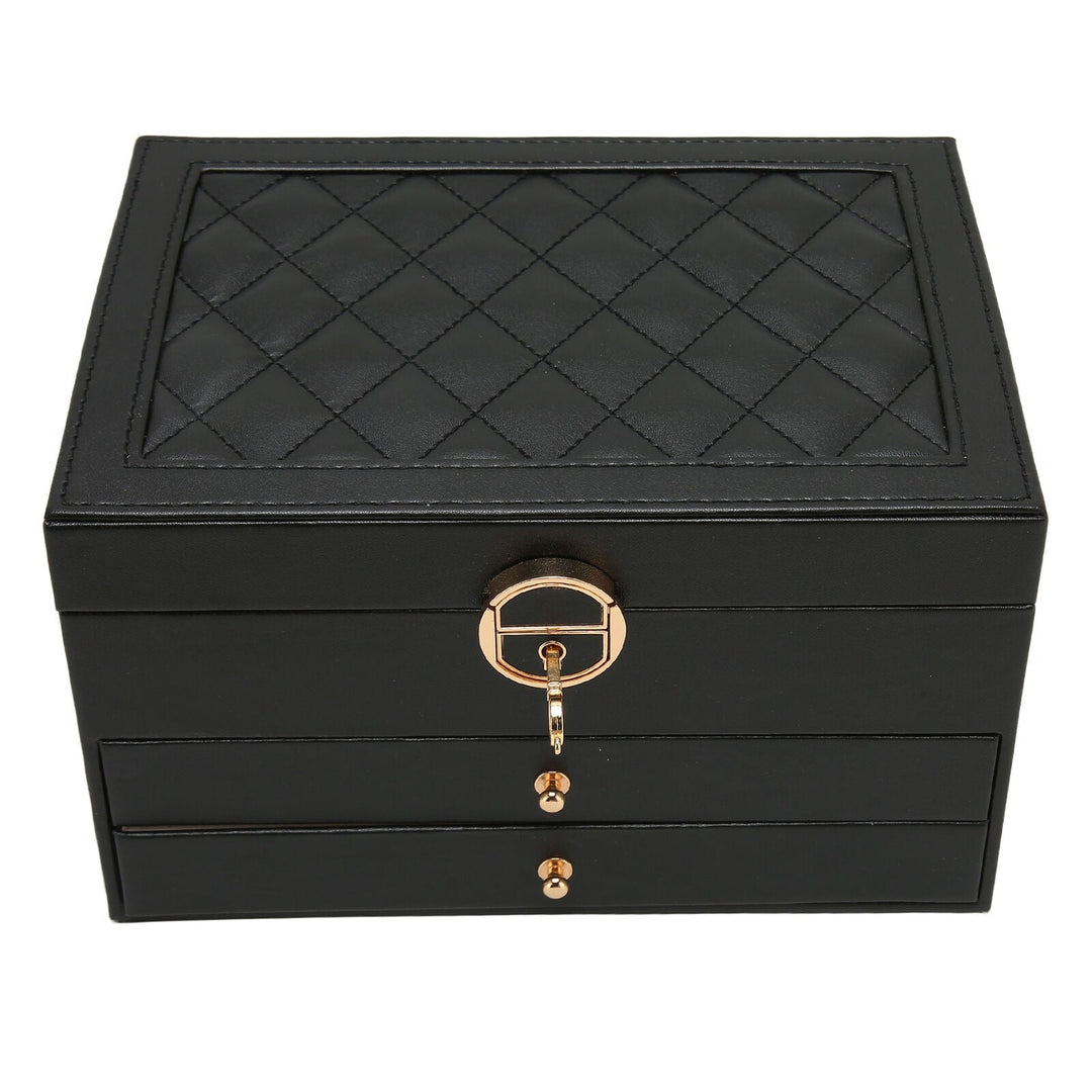Elegante Leder Schmuckkästchen Damen mit Mehreren Schichten zur Optimalen Organisation 7