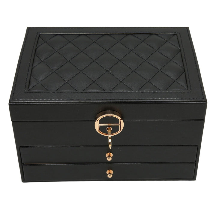 Elegante Leder Schmuckkästchen Damen mit Mehreren Schichten zur Optimalen Organisation 7