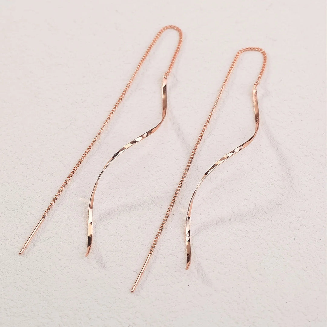 Elegante Ohrstecker Gold aus 14 Karat mit Quasten – Modernes Design & Geometrisches Muster 5