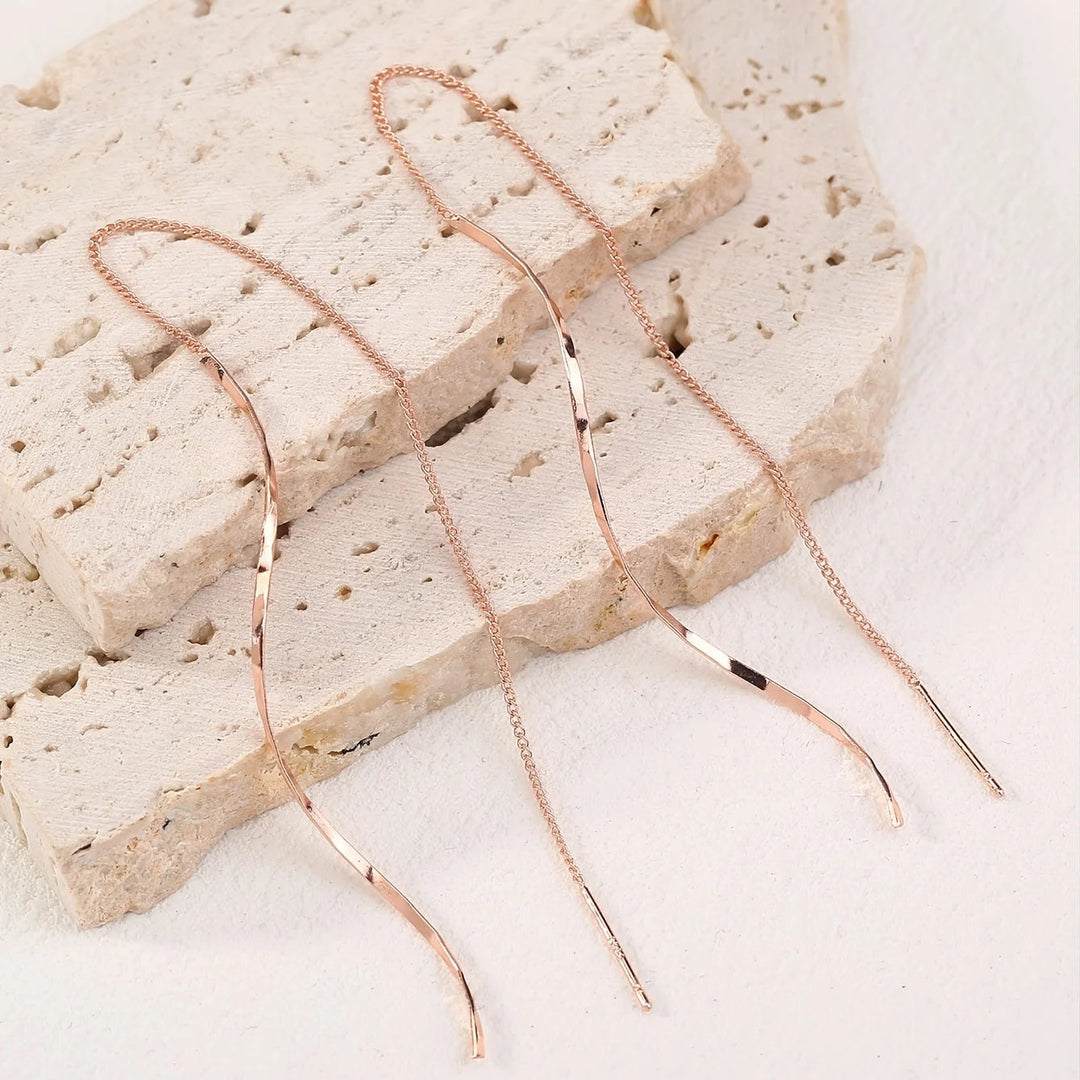 Elegante Ohrstecker Gold aus 14 Karat mit Quasten – Modernes Design & Geometrisches Muster 6