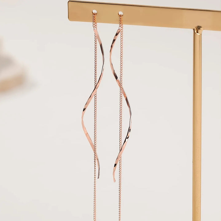 Elegante Ohrstecker Gold aus 14 Karat mit Quasten – Modernes Design & Geometrisches Muster 7