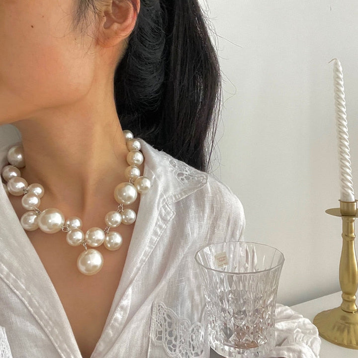 Elegante Perlenkette Damen – Hochwertige Resin-Kette mit Runde Perlen für Zeitlose Schönheit 1