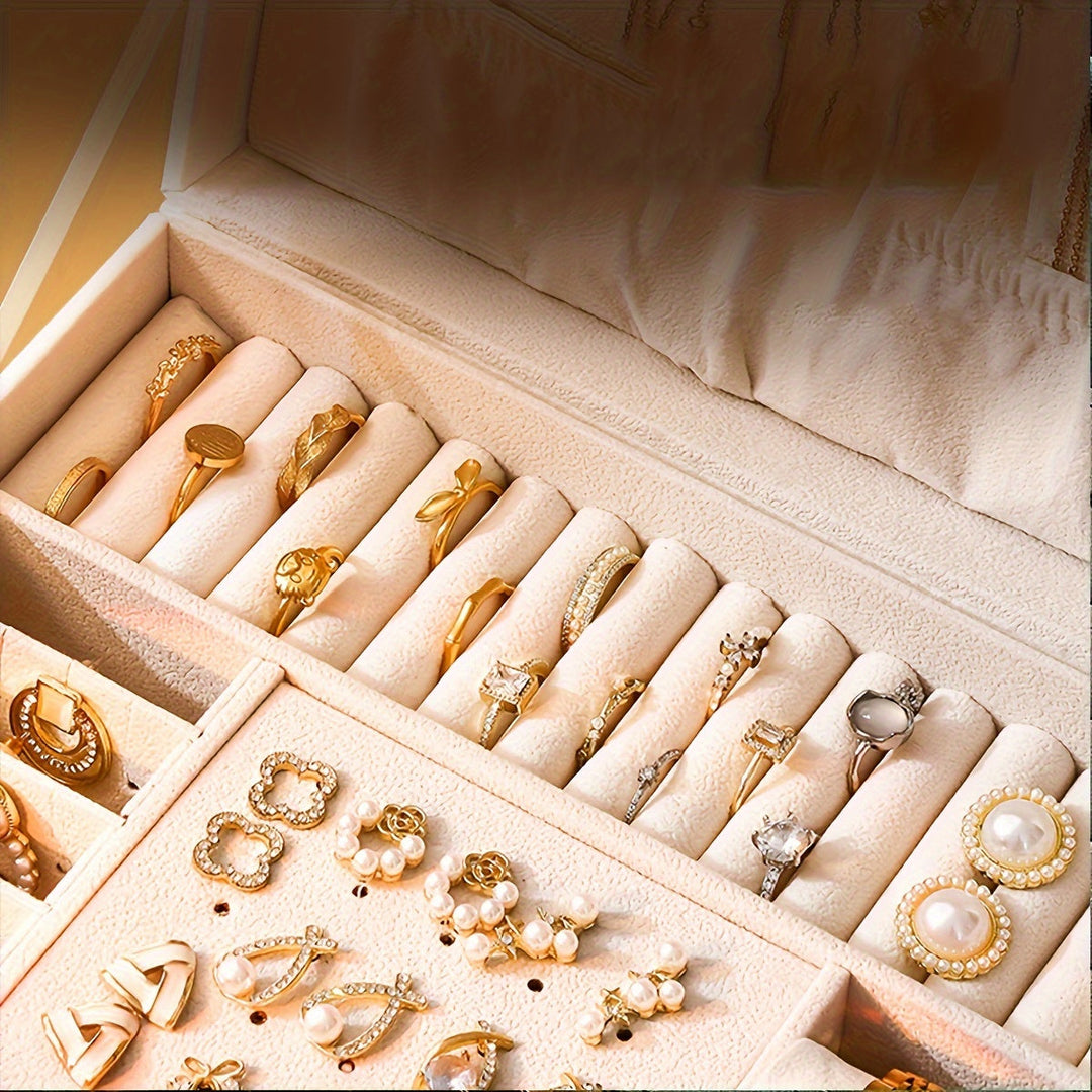 Elegante Schmuckdose aus Leder – Praktische Aufbewahrung für Ketten, Ringe und Armbänder – Schmuckkästchen Damen 8