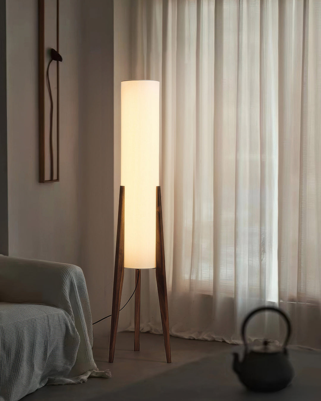 Elegante Stehlampe aus Walnussholz für Wohnzimmer – Umweltfreundliche Stehleuchte mit Stil und natürlichem Design 5