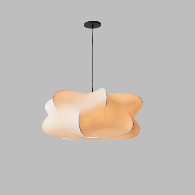 Elegante Wabi Sabi Hängelampe aus Seide – Stilvolle Pendelleuchte für Modernes Interieur, Sanfte Beleuchtung und Vielseitig Einsetzbar 0