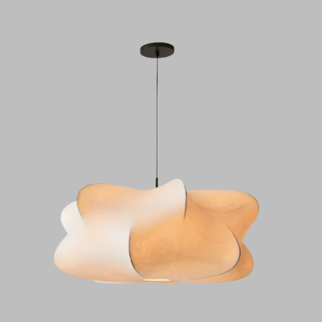 Elegante Wabi Sabi Hängelampe aus Seide – Stilvolle Pendelleuchte für Modernes Interieur, Sanfte Beleuchtung und Vielseitig Einsetzbar 10