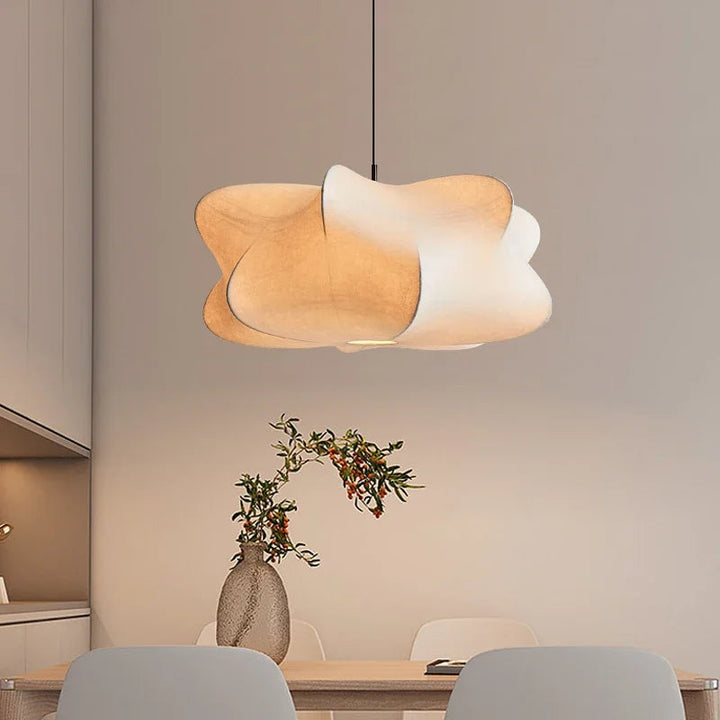 Elegante Wabi Sabi Hängelampe aus Seide – Stilvolle Pendelleuchte für Modernes Interieur, Sanfte Beleuchtung und Vielseitig Einsetzbar 1