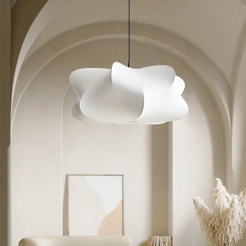 Elegante Wabi Sabi Hängelampe aus Seide – Stilvolle Pendelleuchte für Modernes Interieur, Sanfte Beleuchtung und Vielseitig Einsetzbar 3
