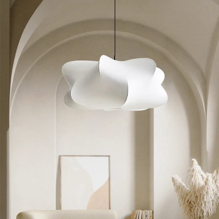 Elegante Wabi Sabi Hängelampe aus Seide – Stilvolle Pendelleuchte für Modernes Interieur, Sanfte Beleuchtung und Vielseitig Einsetzbar 3