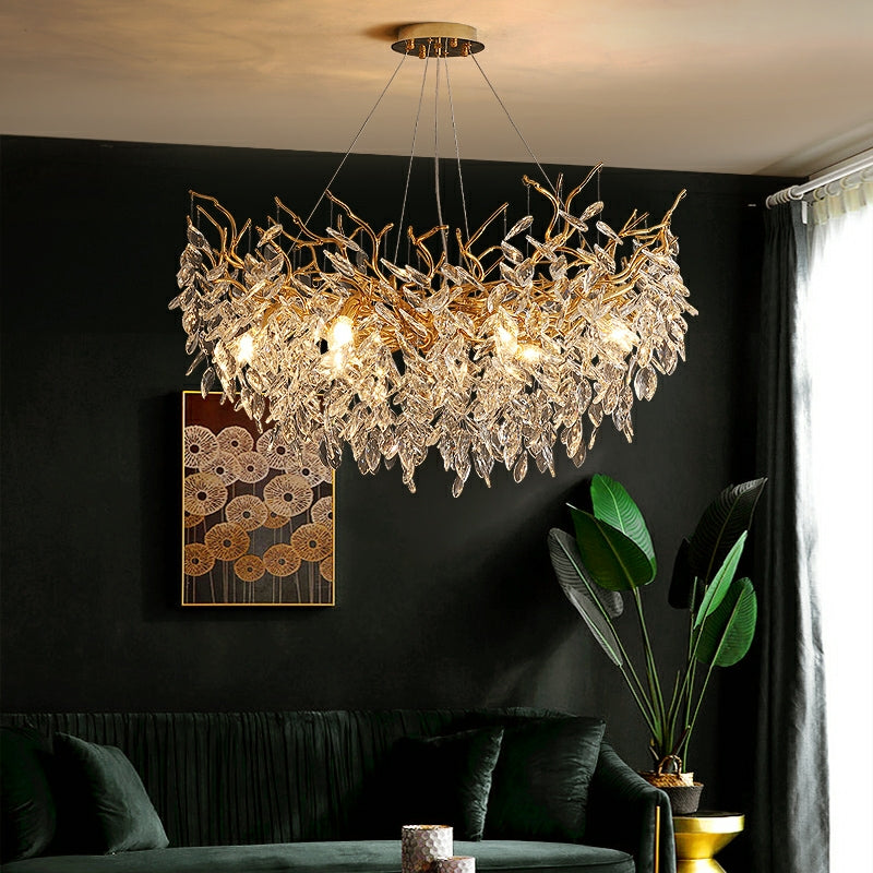 Eleganter Kristallleuchter Gold im Vintage-Stil – Verstellbare LED-Beleuchtung, 6-24 Lichter 0