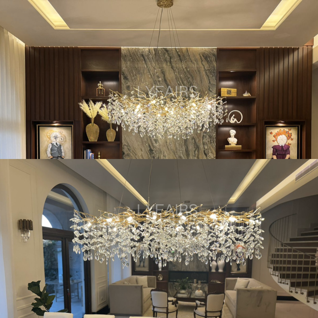 Eleganter Kristallleuchter Gold im Vintage-Stil – Verstellbare LED-Beleuchtung, 6-24 Lichter 3