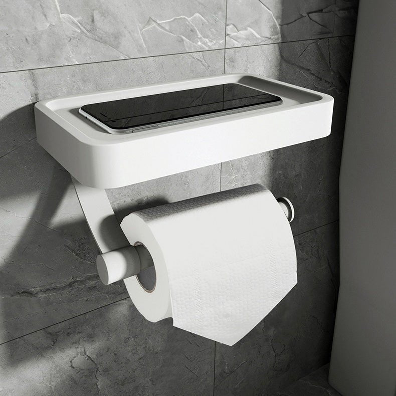 Eleganter Rollhalter aus Edelstahl mit integriertem Ablagefach – Bohrfreie Installation 3