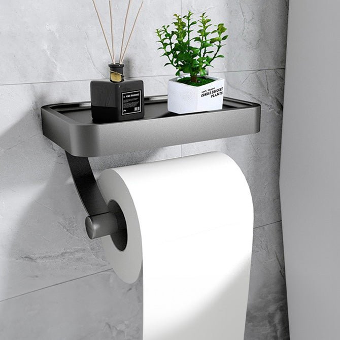 Eleganter Rollhalter aus Edelstahl mit integriertem Ablagefach – Bohrfreie Installation 4