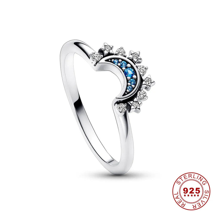 Eleganter Silberring Damen mit Mond- und Sonnenmotiv aus 925er Sterlingsilber 3