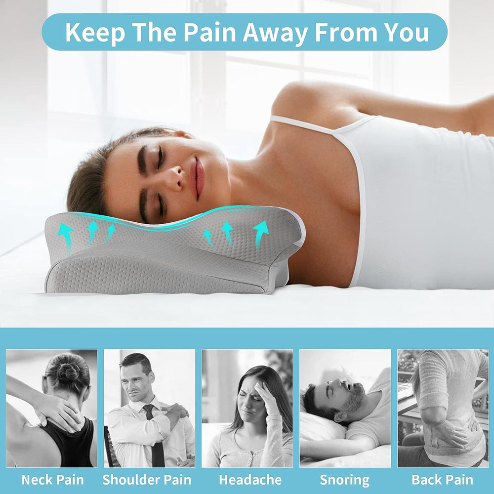 Ergonomisches Nackenstützkissen – Orthopädisches Kissen Gegen Nackenschmerzen, Kühlend & Pflegeleicht 1
