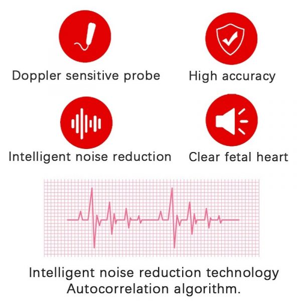 Fetal Doppler – Tragbarer Herzfrequenzmonitor für Schwangere mit 3MHz Sonde 4