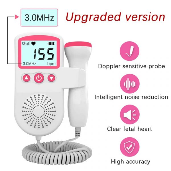 Fetal Doppler – Tragbarer Herzfrequenzmonitor für Schwangere mit 3MHz Sonde 7