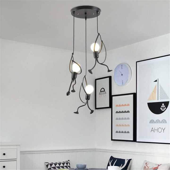 FunkyLight – Retro Pendelleuchte Puppendesign, Verstellbare Hängelampe für Kinderzimmer 2