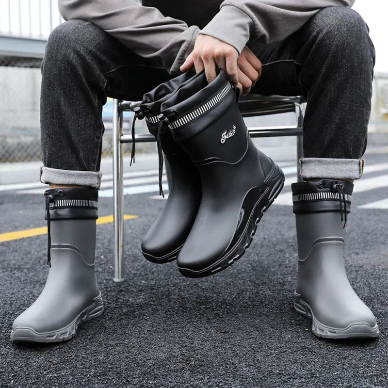 Gefütterte Gummistiefel Herren – Wasserdicht, Rutschfest, Komfortabel für Outdoor 1