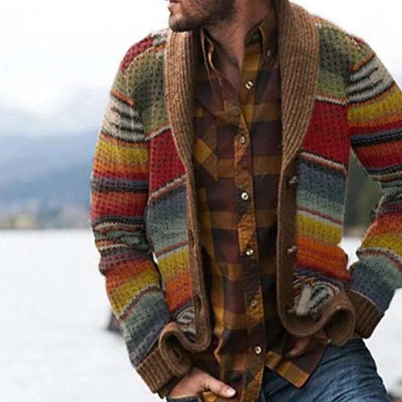 Gestreifte Herren Strickjacke – Moderner Cardigan mit Hohem Tragekomfort 1
