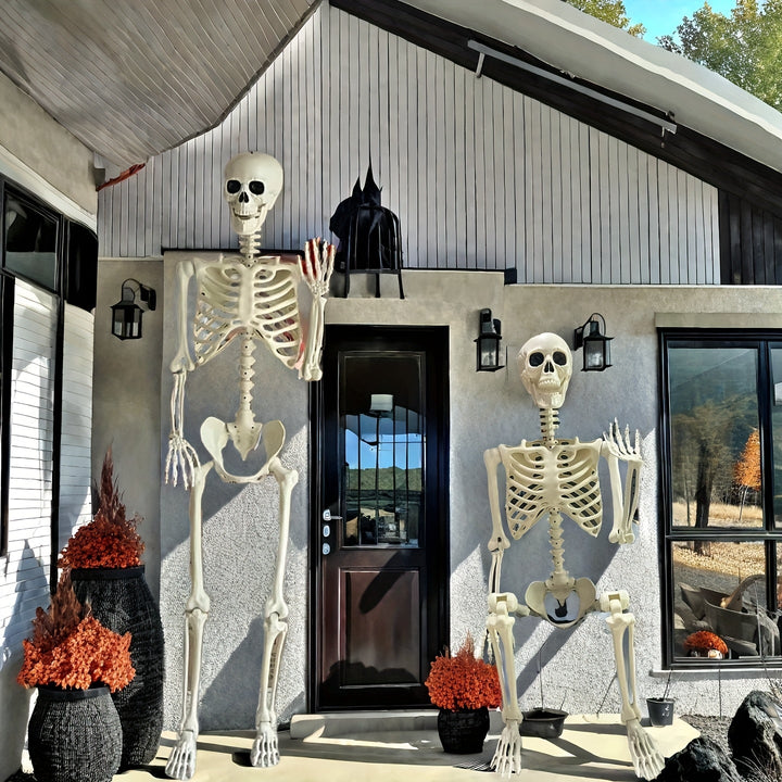 Gigantisches 12-Fuß Halloween Skelett Deko – Posierbare Außenbereich Halloween Dekoration 0