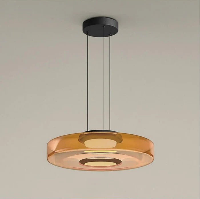 Glas Pendelleuchte im Bauhaus-Stil – Verstellbare Hängelampe für Esszimmer, Küche und Wohnzimmer – Warmweißes Licht 0