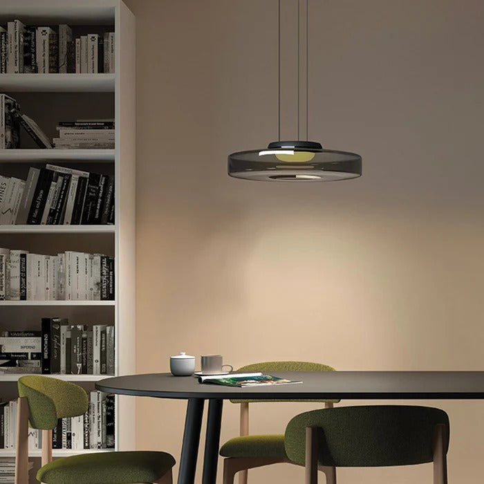 Glas Pendelleuchte im Bauhaus-Stil – Verstellbare Hängelampe für Esszimmer, Küche und Wohnzimmer – Warmweißes Licht 2