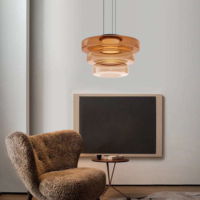 Glas Pendelleuchte im Bauhaus-Stil – Verstellbare Hängelampe für Esszimmer, Küche und Wohnzimmer – Warmweißes Licht 3