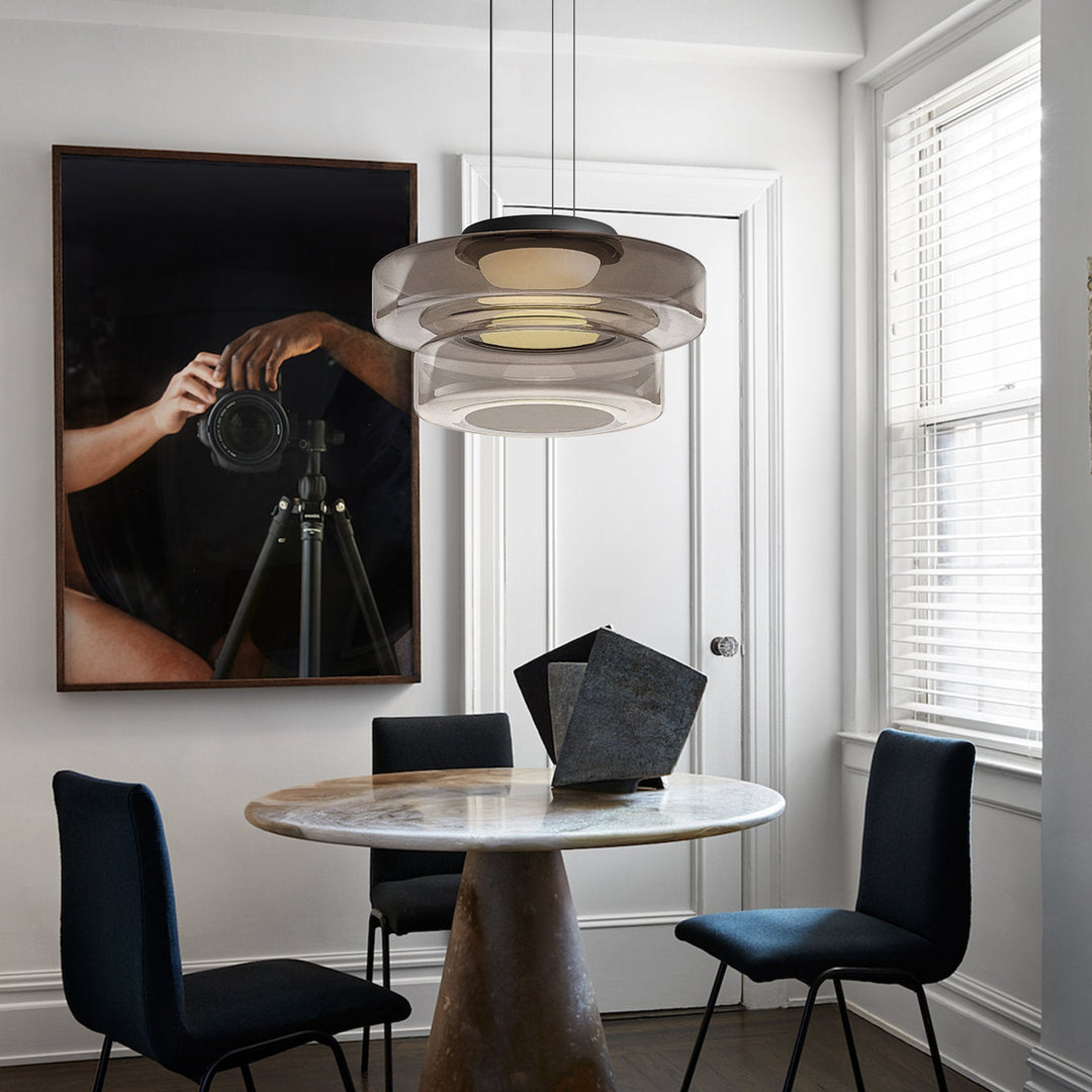 Glas Pendelleuchte im Bauhaus-Stil – Verstellbare Hängelampe für Esszimmer, Küche und Wohnzimmer – Warmweißes Licht 8