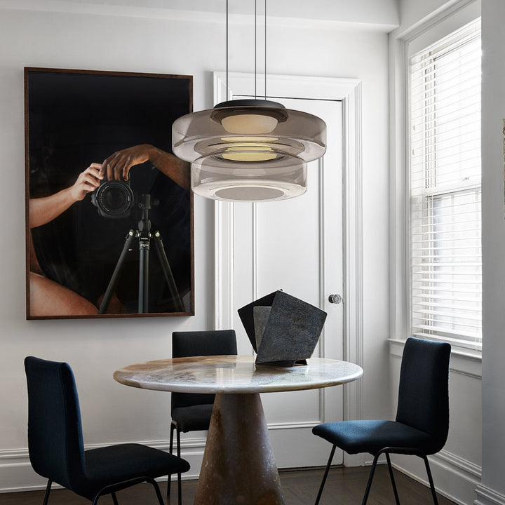 Glas Pendelleuchte im Bauhaus-Stil – Verstellbare Hängelampe für Esszimmer, Küche und Wohnzimmer – Warmweißes Licht 8