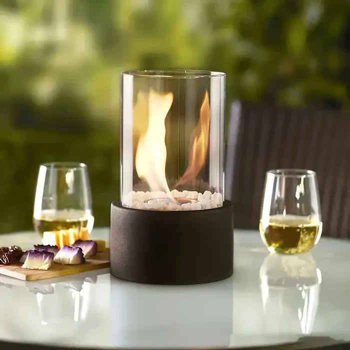 GlowLuxe – Tischfeuer Laterne für Innen- und Außenbereich, Modernes Design, Wetterfest 0