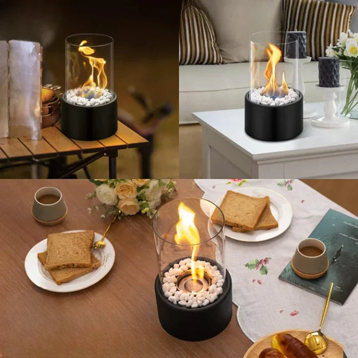 GlowLuxe – Tischfeuer Laterne für Innen- und Außenbereich, Modernes Design, Wetterfest 1