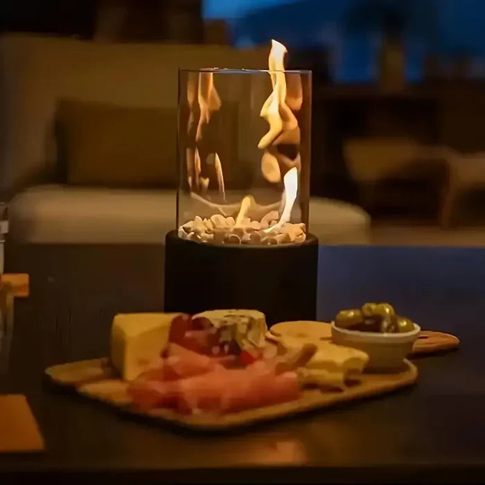 GlowLuxe – Tischfeuer Laterne für Innen- und Außenbereich, Modernes Design, Wetterfest 5