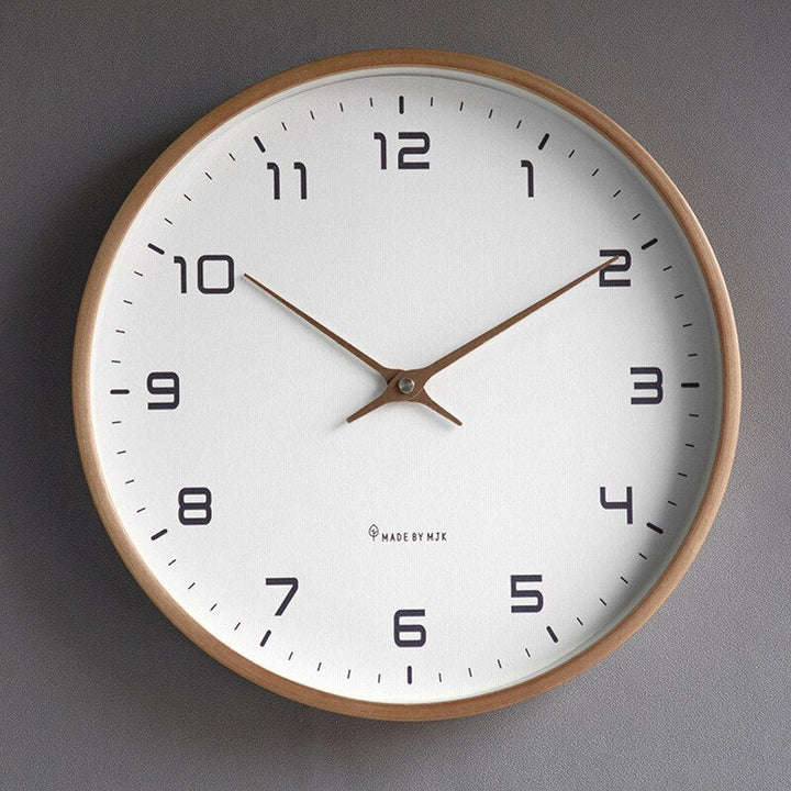 Große Wanduhr aus Holz im Modernen Skandinavischen Design – Geräuschlos, Erhältlich in Braun und Creme, 25x25 cm und 30x30 cm 0