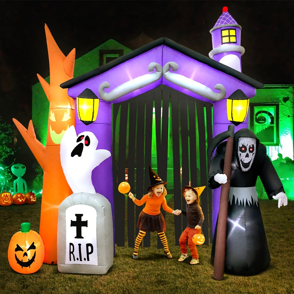 Gruseliges Halloween Inflatable Bogen mit LED-Beleuchtung für den Garten 1