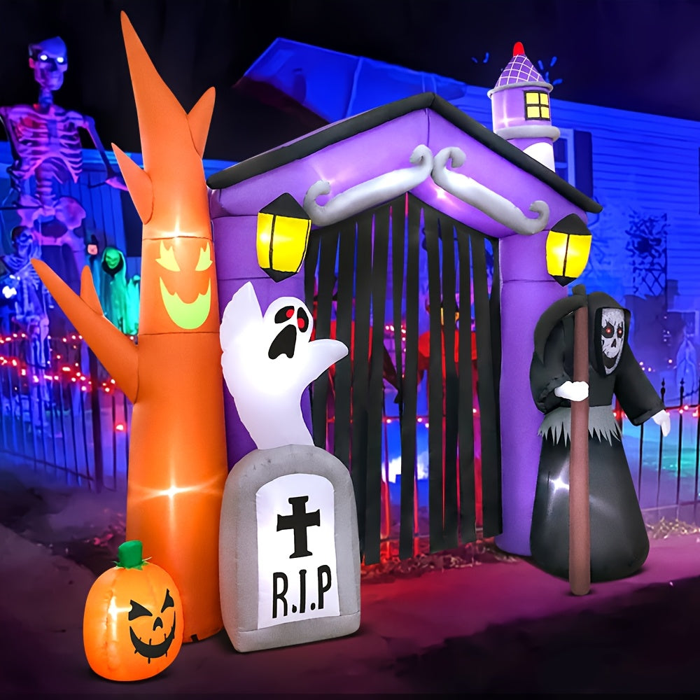 Gruseliges Halloween Inflatable Bogen mit LED-Beleuchtung für den Garten 2