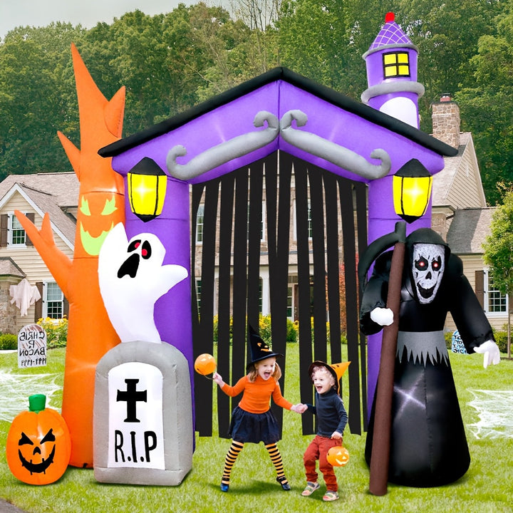 Gruseliges Halloween Inflatable Bogen mit LED-Beleuchtung für den Garten 3