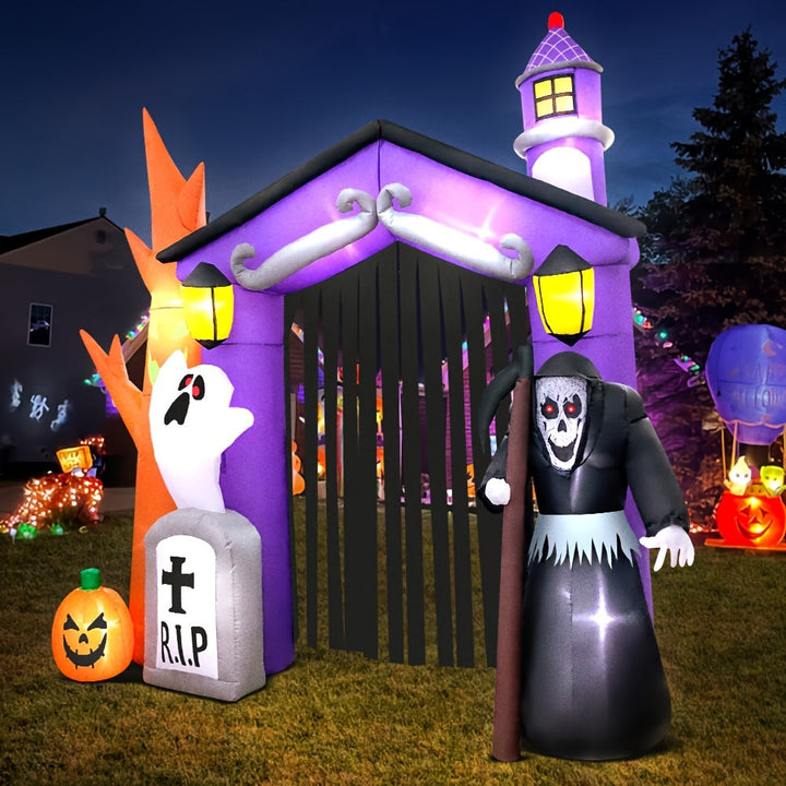 Gruseliges Halloween Inflatable Bogen mit LED-Beleuchtung für den Garten 4