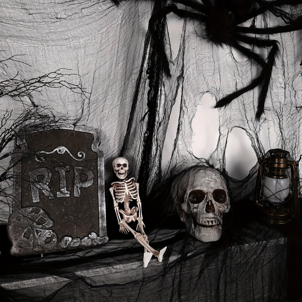Halloween Deko – Flexibler Schwarzer Polyesterstoff für Gruselige Tischdeko und DIY-Projekte 1