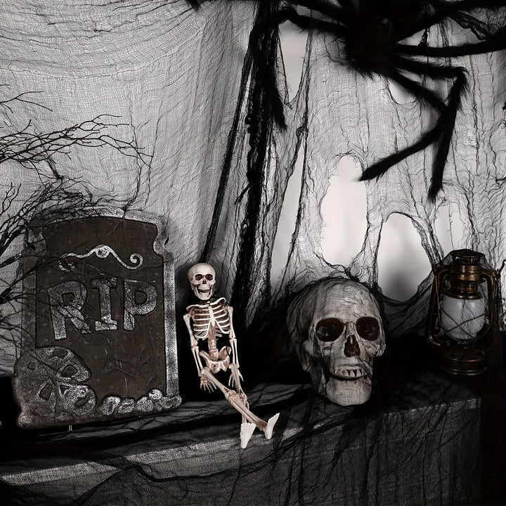 Halloween Deko – Flexibler Schwarzer Polyesterstoff für Gruselige Tischdeko und DIY-Projekte 1