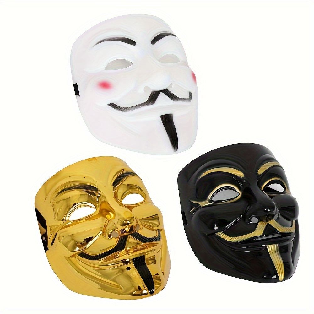 Halloweenmaske für Männer – Vollgesichtsmaske im Anonymous-Stil aus Kunststoff 0
