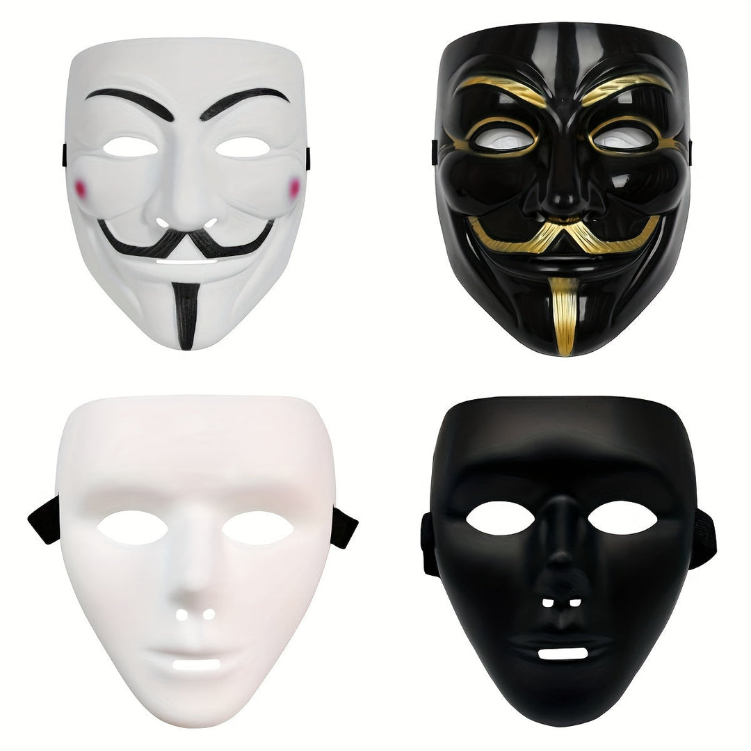Halloweenmaske für Männer – Vollgesichtsmaske im Anonymous-Stil aus Kunststoff 4