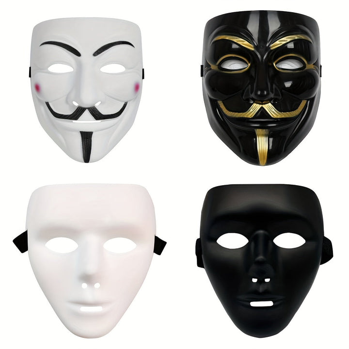 Halloweenmaske für Männer – Vollgesichtsmaske im Anonymous-Stil aus Kunststoff 4